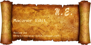 Maczner Edit névjegykártya